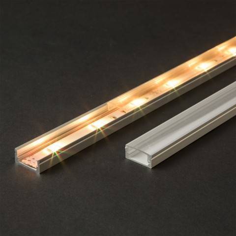 profil u din aluminiu pentru benzi led 1000x17x8mm phenom 1