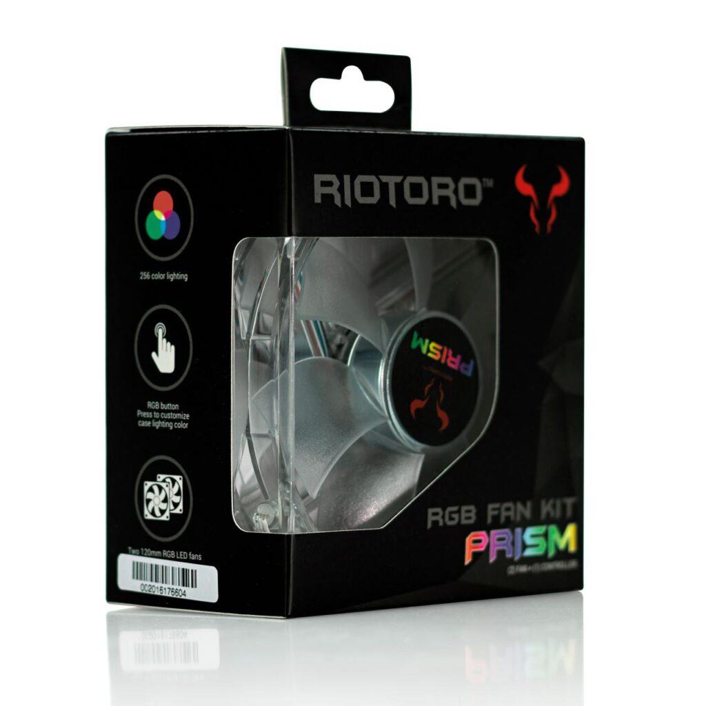 set controller 2 ventilatoare riotoro prism 120mm iluminare rgb frgb256 168x 5