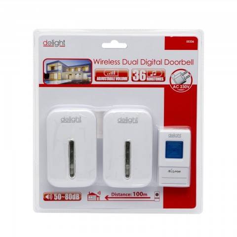 sonerie fara fir cu 2 receptoare alimentare 230v 100m delight 2