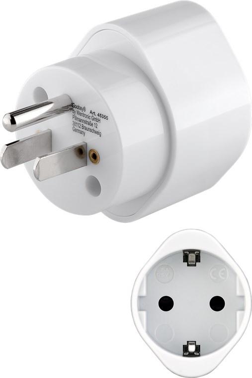 Adaptor Schuko Type F Cee 7 3 3250w 15a Mama La Tata Sua Japonia Type B Nema 5 15 3 Pin Alb 45355 Goobay