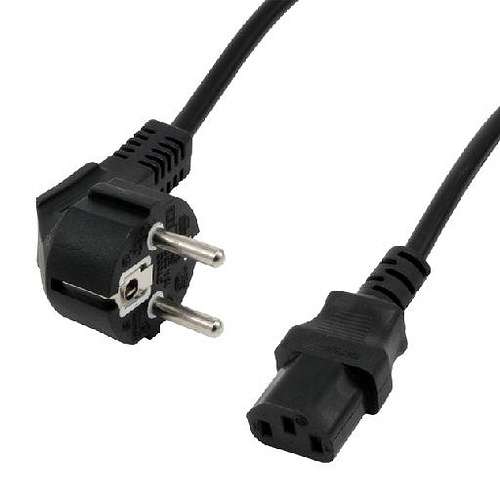 Cablu Alimentare Pc 12m Schuko Tata 90 Grade Cee 7 7 La Iec320 C13 Mama H03vv F3g 075mm2 Conductor Aluminiu