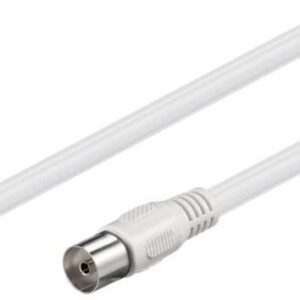 Cablu COAXIAL TV antena 10m mama-tata 75 ohm clasa A 85DB Dublu ecranat CCS alb 66617 Goobay
