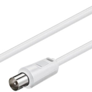 Cablu COAXIAL TV antena 1.5m tata-tata 75 ohm 70DB Dublu ecranat CCS alb 68145 Goobay