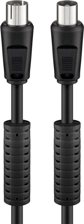 Cablu Coaxial Tv Antena 35m Mama Tata 75 Ohm Cu Ferita 80db Dublu Ecranat Negru 50743 Goobay