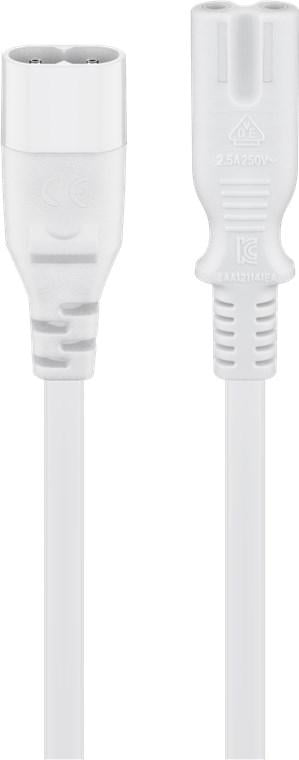 Cablu Prelungitor C7 La C8 2m 2 Pini Mama Tata 2x075mm 25a 250v Alb 97200 Goobay