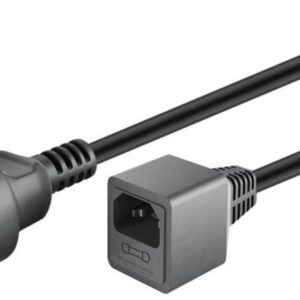 Cablu prelungitor Schuko mama la tata IEC C14 1.5m 10A cupru 3x1mm negru 55528 Goobay