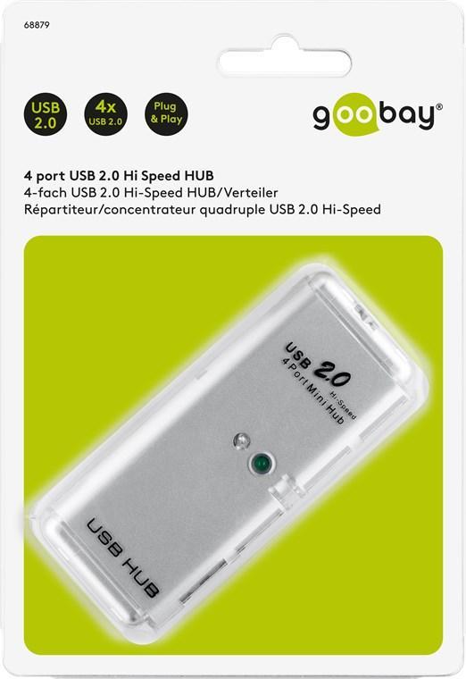 Hub 4 Port Usb 20 Hi Speed 480mb S Gri Cablu 6cm 68879 Goobay
