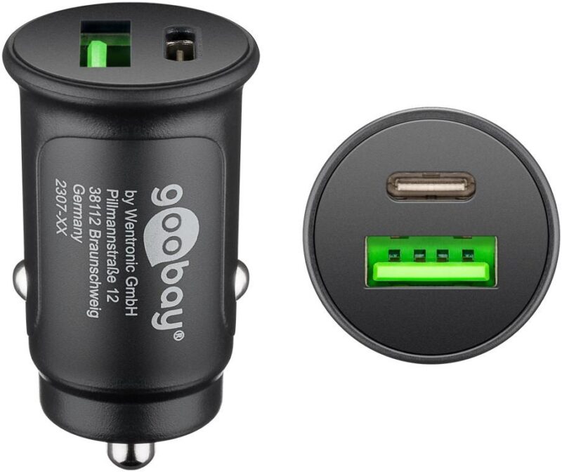 Incarcator Auto 12 24v Bricheta Dual Usb A Qc30 Usb Type C Fast Charger Pd 30w 55634 Goobay