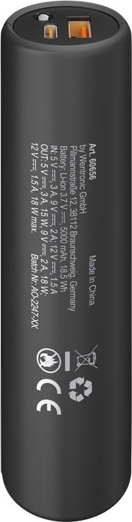 Power Bank 50 5000mah Suport Pentru Bicicleta Negru Usb A Usb Type C 3a 60656 Goobay