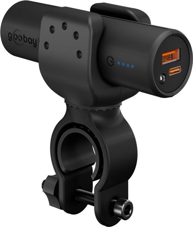 Power Bank 5.0 5000mAh suport pentru bicicleta negru USB-A/USB type C 3A 60656 Goobay