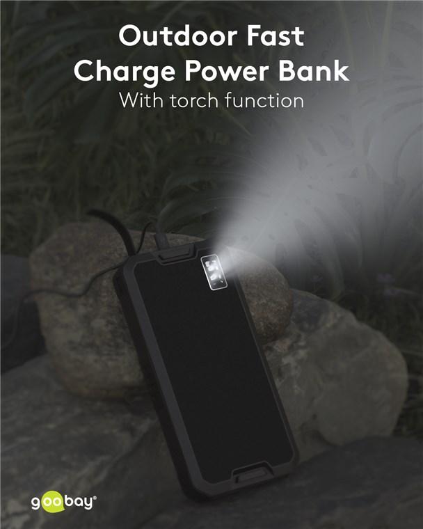 Power Bank Solar 20000mah Usb Type C Fast Charge Pd Qc30 53934 Goobay