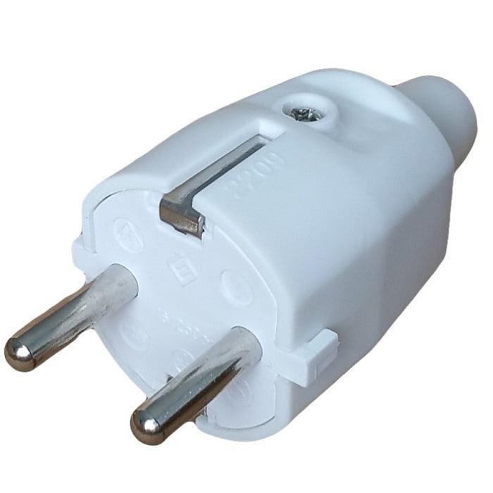 Stecher Schuko Cauciucat Alb Cu Presetupa Cauciuc Ip20 16a 250v Odo Spn3110