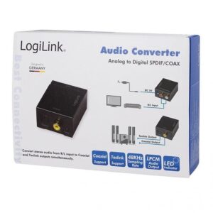 Adaptor convertor analogic-digital Intrare 2xRCA mama - Toslink/ Coaxial Didital audio LOGILINK CA0102