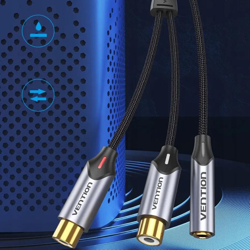 Cablu Adaptor Audio Stereo Jack 35 Mm Mama 2x Rca Mama 03m Vention Bcohy