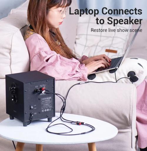 Cablu Adaptor Audio Stereo Jack 35 Mm Mama 2x Rca Mama 03m Vention Bcohy