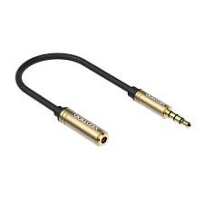 Cablu Jack 35 Mm 4 Pin Socket Jack 35 Mm 4 Pin Plug 01m Negru Vention Vab S06 B010