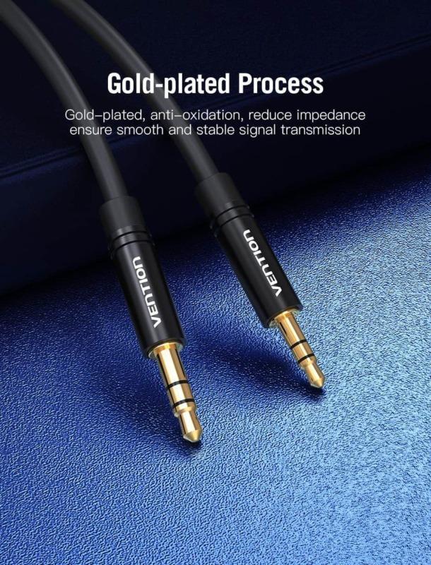 Cablu Slim Jack 25 Mm 3 Pin Tata Jack 35 Mm 3 Pin Tata 1m Negru Vention Balbf