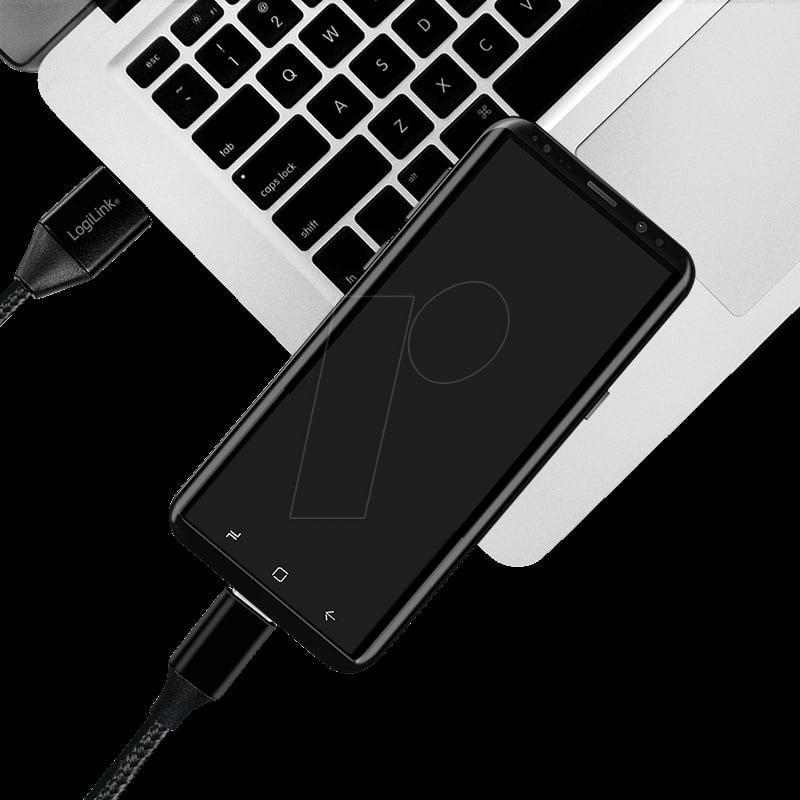 Cablu Usb 20 A Usb Type C 03m Negru Logilink Cu0139