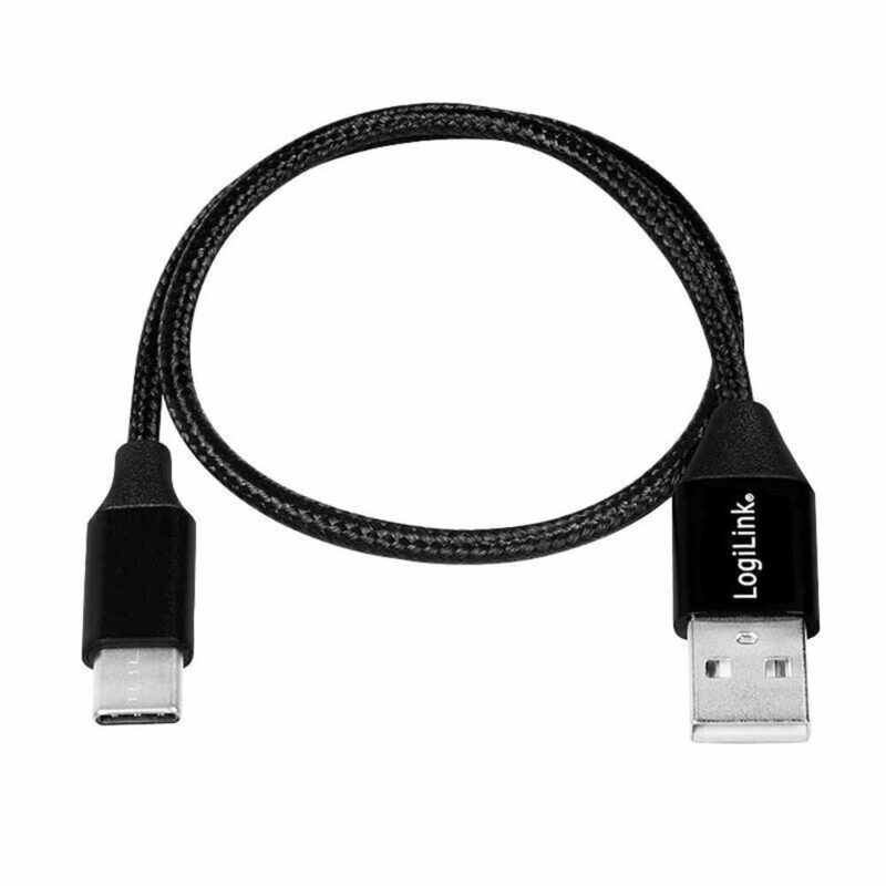 Cablu Usb 20 A Usb Type C 03m Negru Logilink Cu0139