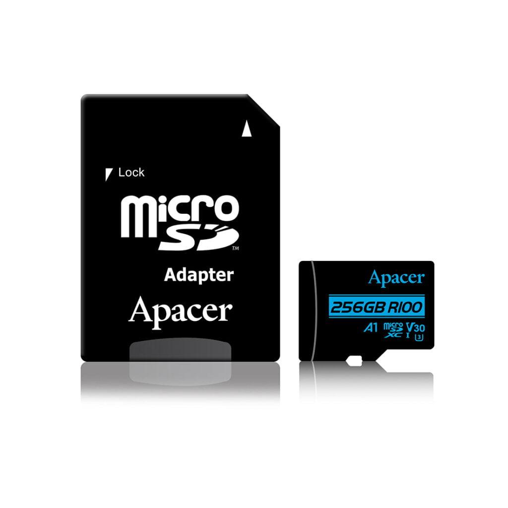 Card Microsdxc Uhs I Apacer 256gb Clasa 10 Cu Adaptor Sd Ap256gmcsx10u7 R