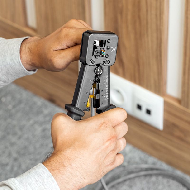 Cleste Sertizare Rj45 Rj12 Rj11 Rj 6p Rj 8p Cutit Pentru Dezizolare Rebel Rb 1007