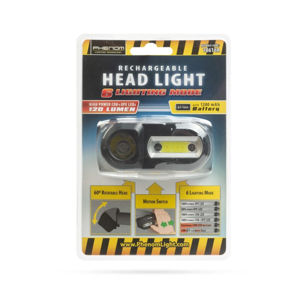 Lanterna Led Cob Xpe 3w 120lm Cu Senzor De Miscare Acumulator Ip54 Phenom