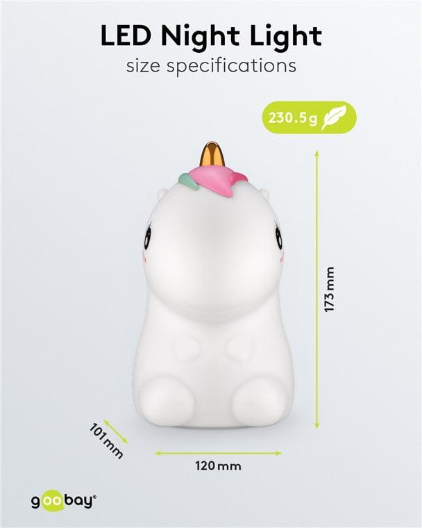 Lumina De Noapte Cu Led Unicorn 7 Culori 3 Moduri Lumina Cu Acumulator Goobay 61649