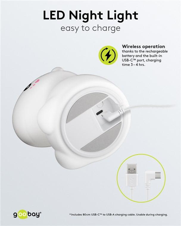 Lumina De Noapte Cu Led Unicorn 7 Culori 3 Moduri Lumina Cu Acumulator Goobay 61649