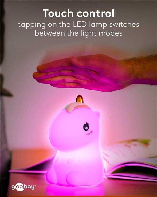 Lumina De Noapte Cu Led Unicorn 7 Culori 3 Moduri Lumina Cu Acumulator Goobay 61649