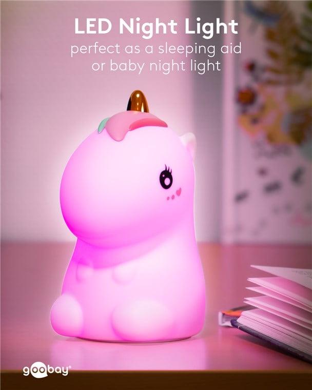 Lumina De Noapte Cu Led Unicorn 7 Culori 3 Moduri Lumina Cu Acumulator Goobay 61649