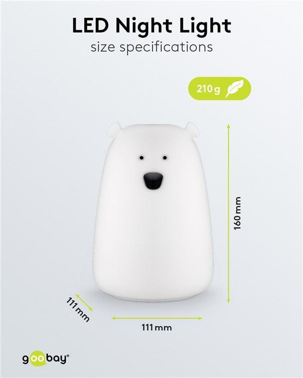 Lumina De Noapte Cu Led Ursul Polar 7 Culori 3 Moduri Lumina Cu Acumulator Goobay 61647