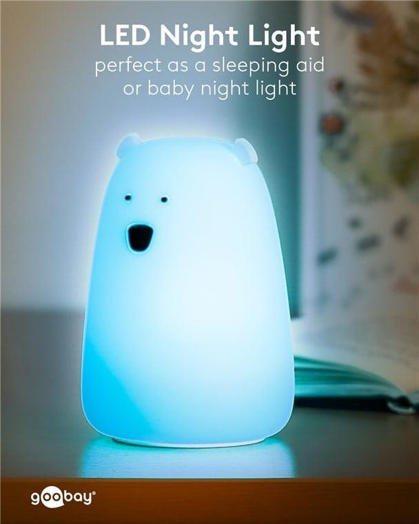 Lumina De Noapte Cu Led Ursul Polar 7 Culori 3 Moduri Lumina Cu Acumulator Goobay 61647