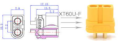 Mufa Alimentare Dc Xt60 Mama 2 Pini Pe Cablu Lipire Galbena Amass Xt60u F