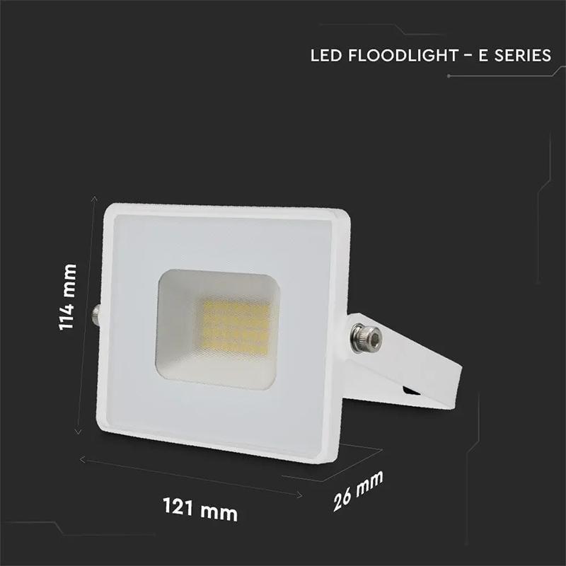 Reflector Led Smd 20w 6500k Alb Rece 1620lm Ip65 Alb V Tac Sku 215951