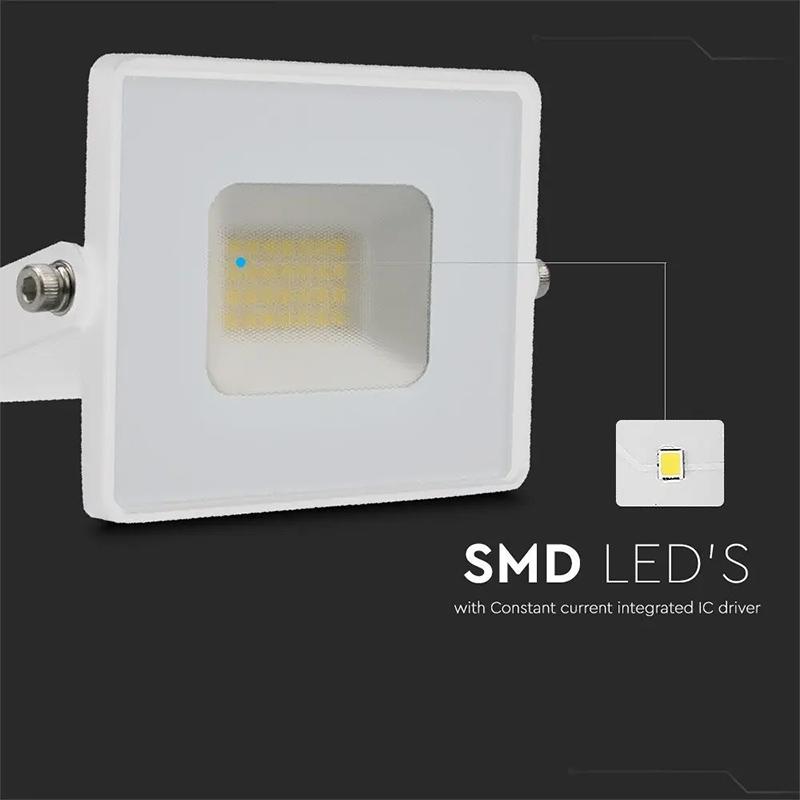 Reflector Led Smd 20w 6500k Alb Rece 1620lm Ip65 Alb V Tac Sku 215951