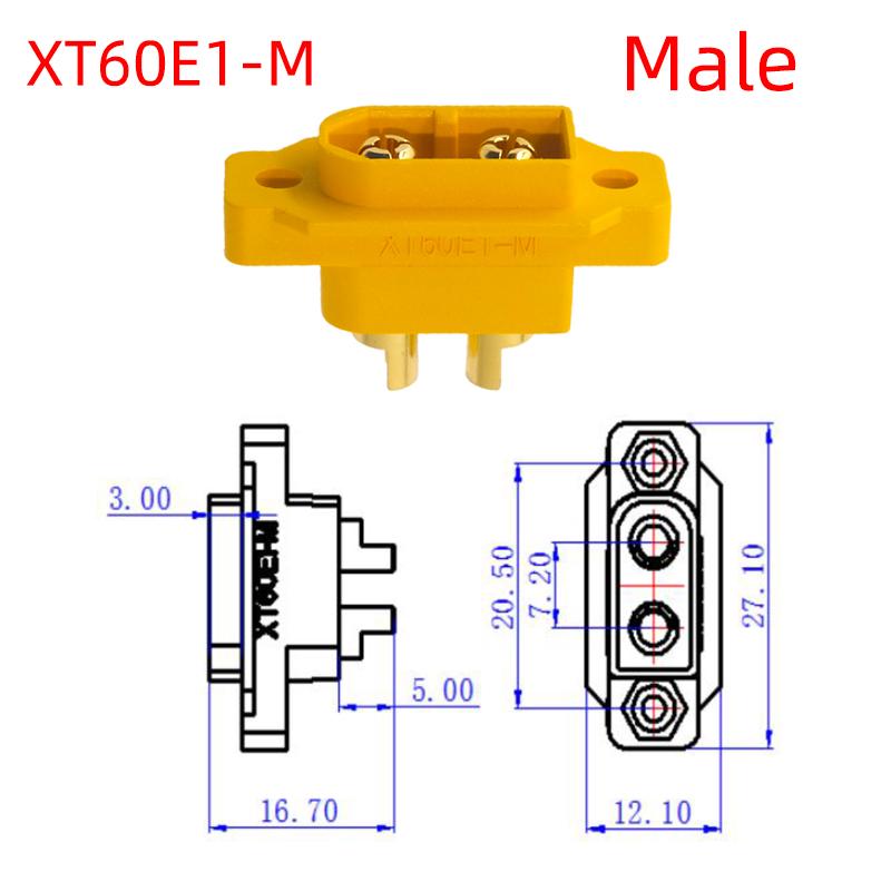 Soclu alimentare DC XT60 tata 2pini lipire montare pe panou 30A 500V galbena AMASS XT60E1-M / XT60E-M 1 Soclu Alimentare Dc Xt60 Tata 2pini Lipire Montare Pe Panou 30a 500v Galbena Amass Xt60e1 M Xt60e M