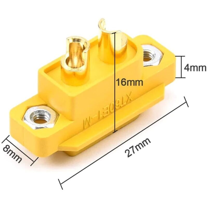 Soclu alimentare DC XT60 tata 2pini lipire montare pe panou 30A 500V galbena AMASS XT60E1-M / XT60E-M 2 Soclu Alimentare Dc Xt60 Tata 2pini Lipire Montare Pe Panou 30a 500v Galbena Amass Xt60e1 M Xt60e M
