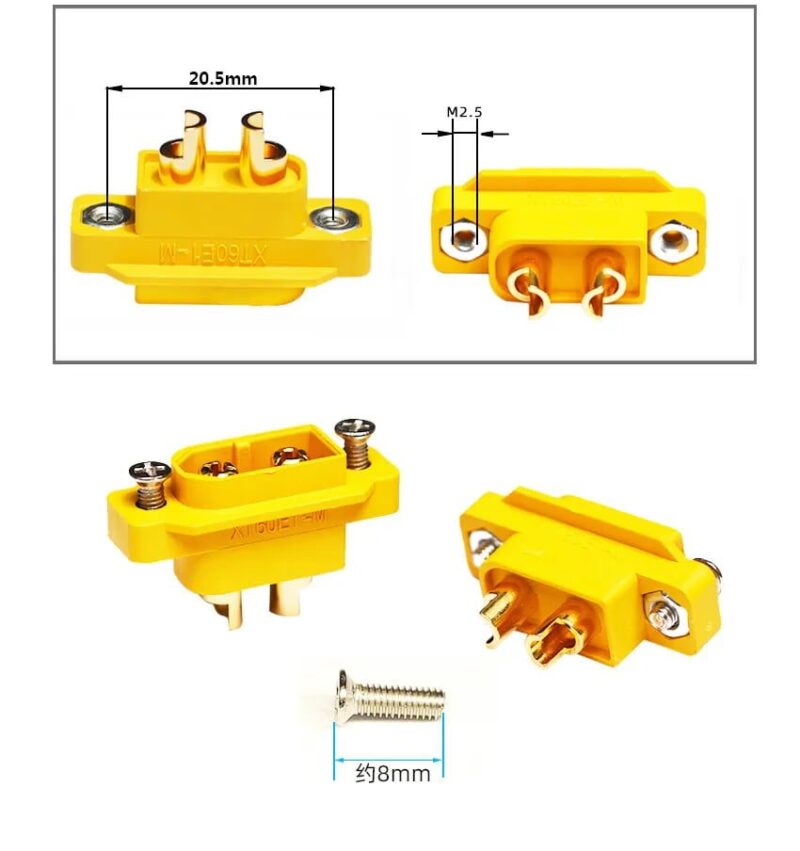 Soclu alimentare DC XT60 tata 2pini lipire montare pe panou 30A 500V galbena AMASS XT60E1-M / XT60E-M 3 Soclu Alimentare Dc Xt60 Tata 2pini Lipire Montare Pe Panou 30a 500v Galbena Amass Xt60e1 M Xt60e M