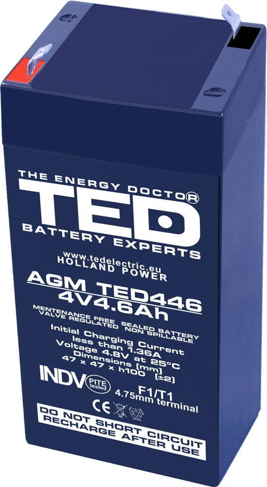 Battery 4v 4ah 4.5ah 4.6ah Agm Vrla Tedelectric Batteryexperts Vipow Ted446