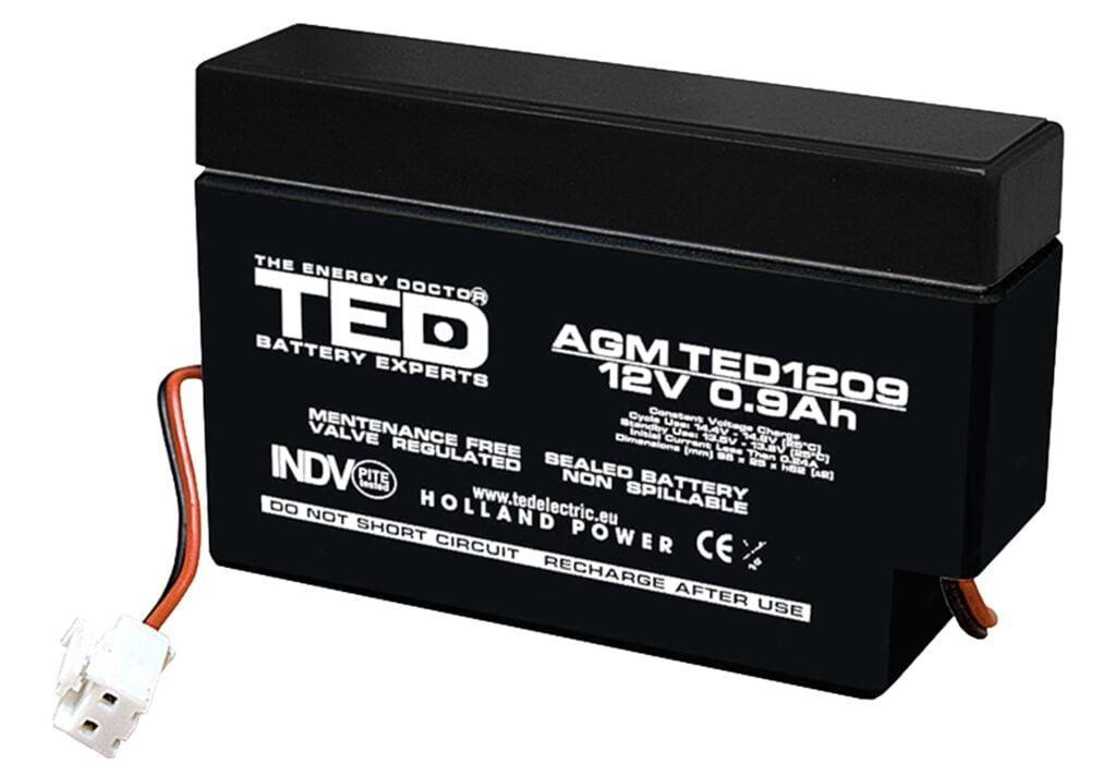 Acumulator Agm Vrla 12v 09ah Plumb Acid 96x25x62 Mm Cu Fir Ted Battery Expert Holland Ted003058