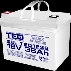 Acumulator AGM VRLA 12V 36Ah Plumb GEL Deep Cycle 195x128x155 mm M6 terminal TED Battery Expert Holland TED003386