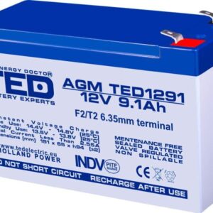 Acumulator AGM VRLA 12V 9.1Ah plumb acid 151x65x95 mm F2 terminal TED Battery Expert Holland TED003263