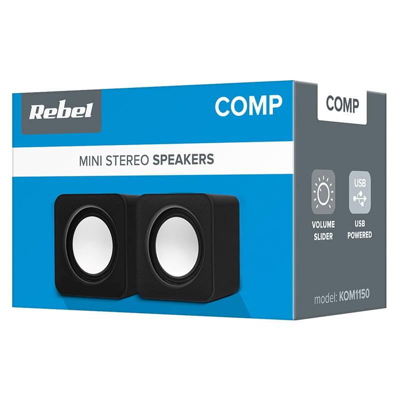Boxe Pc 20 2x3w 35 Mm Jack Alimentare Usb 5v Control Volum Cs 10 Rebel Kom1150