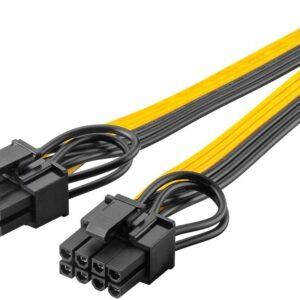 Cablu Adaptor Atx Alimentare Cu 8 Pini Mama La 62 Tata Pentru Placa Video Pci Express Goobay 60000