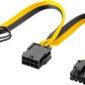 Cablu adaptor ATX alimentare cu 8 pini mama la 6+2 tata pentru placa video PCI Express Goobay 60000