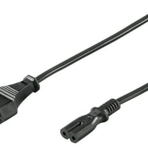 Cablu alimentare Euro la tip 2 pini 1.5m 2x0.75mm2 CUPRU 2.5A 250V negru
