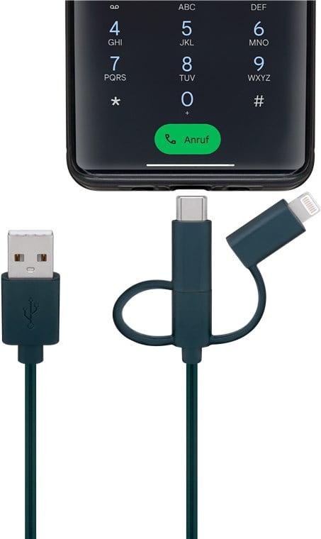 Cablu De Incarcare Usb Pentru Smartphone Cu Lumini Led Rgb Lightning Micro Usb Usb Type C 90cm Goobay 60339