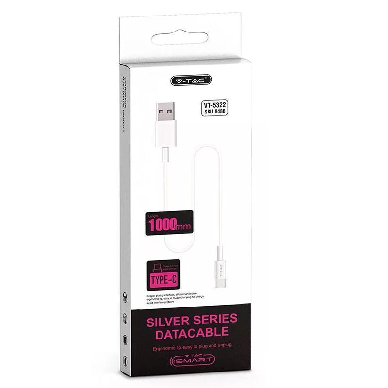 Cablu Usb Type C 1m 24a Alb Silver Editon V Tac Sku 8486