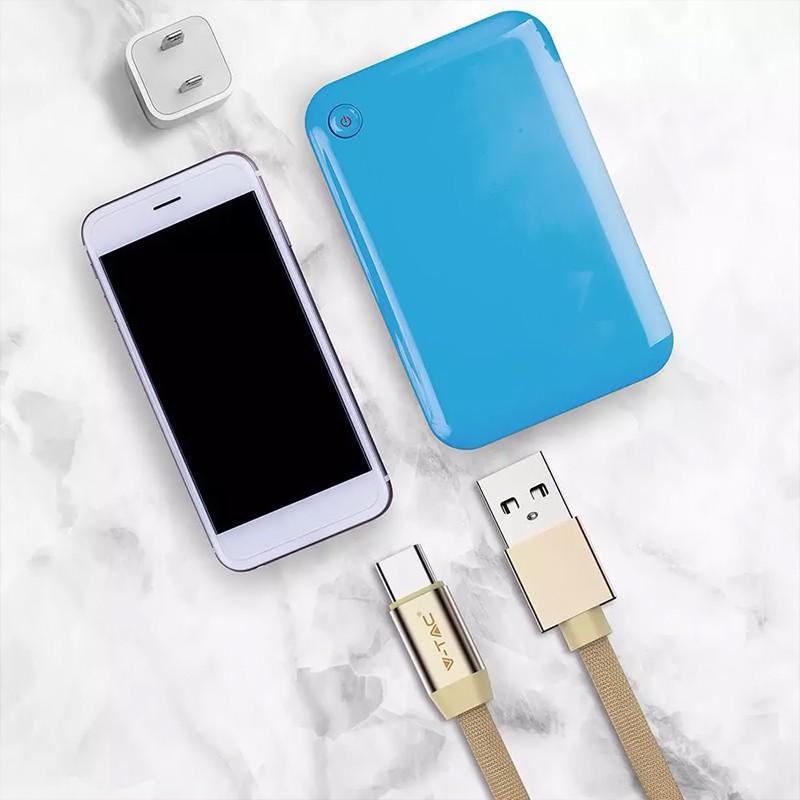 Cablu Usb Type C 1m Plat Auriu 24a Ruby Edition V Tac Sku 8499