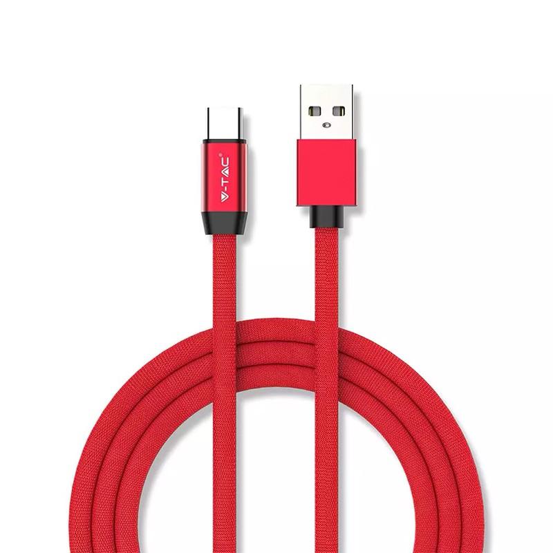 Cablu Usb Type C 1m Plat Rosu 24a Ruby Edition V Tac Sku 8631